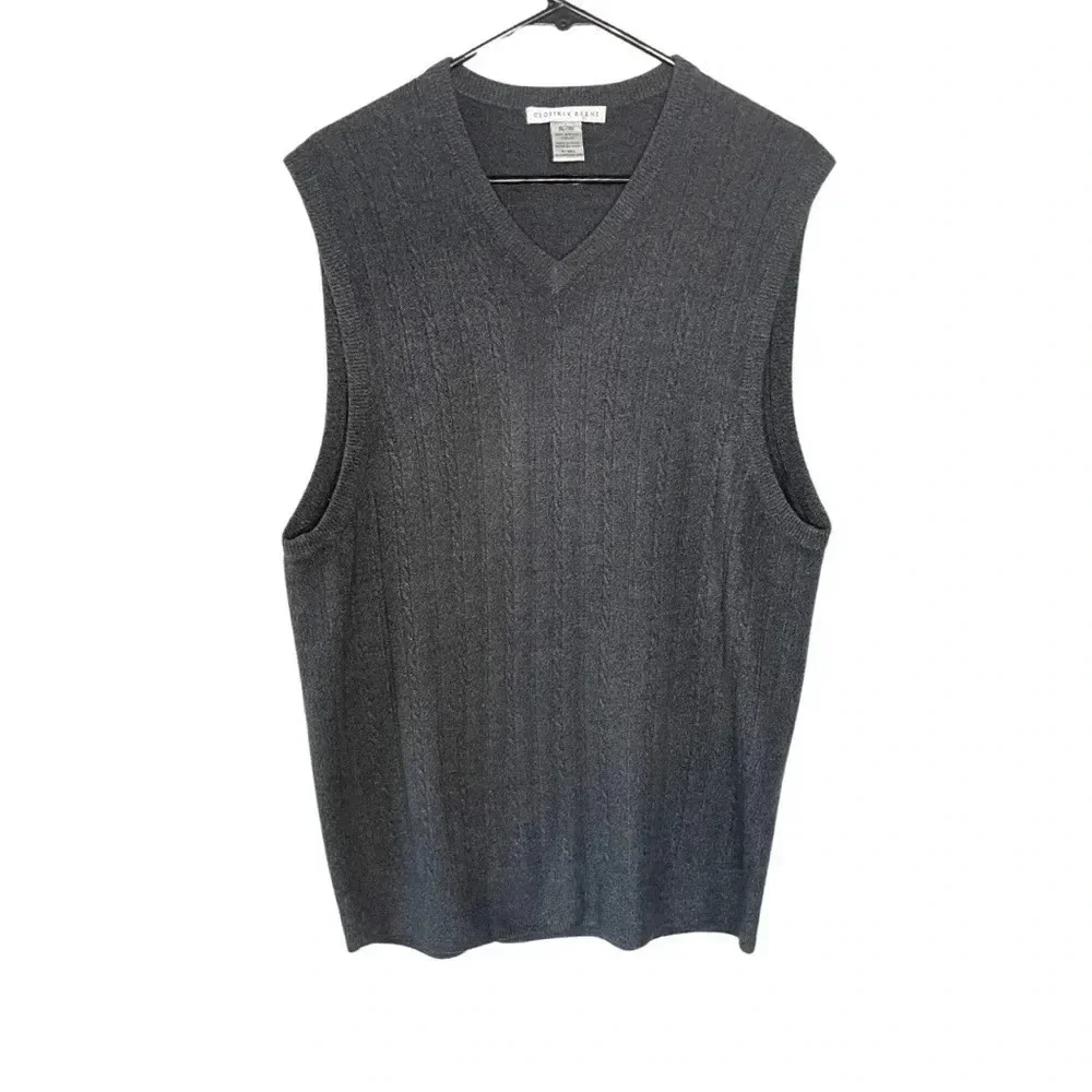 Geoffrey Beene Dark Gray Knit Vest - Men's Size Extra Large